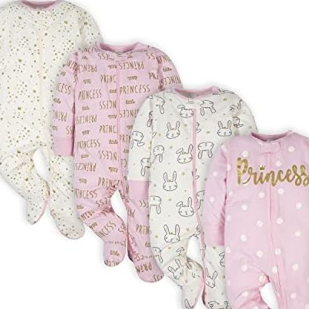 Gerber Pink and Gold Star Baby Onesie